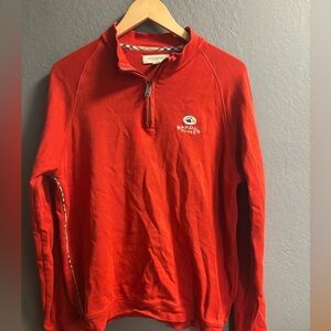 Men’s large Bandon Dunes burberry London 1/4 Zip red Cotton Pullover